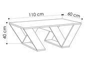 Τραπέζι σαλονιού PIPRA  σε χρώμα λευκό 110x60x40