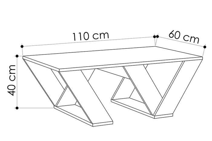 Τραπέζι σαλονιού PIPRA  σε χρώμα λευκό 110x60x40