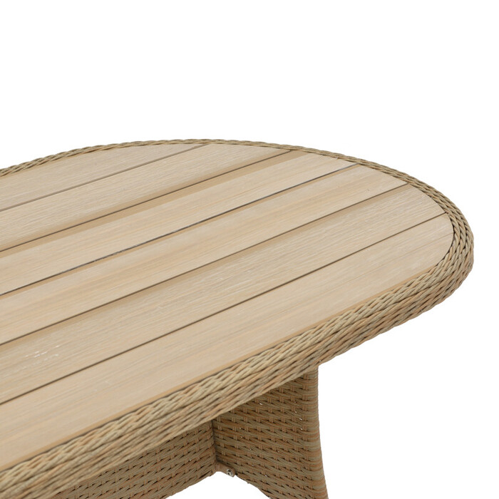 Τραπέζι Keir  rattan-αλουμίνιο καφέ 180x90x72εκ