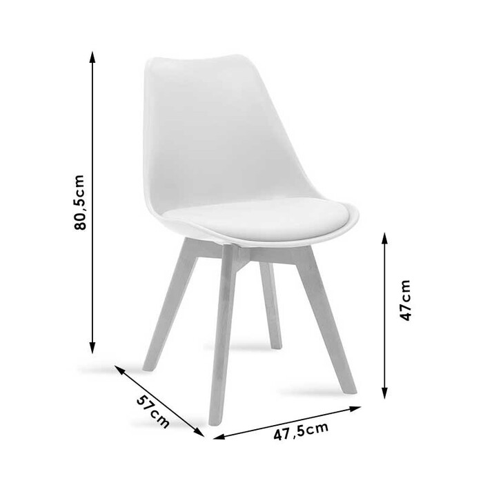 Καρέκλα Gaston  PP-PU γκρι-φυσικό πόδι 53.5x48.5x83εκ