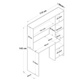 Γραφείο με βιβλιοθήκη Janson  sonoma 113x40x142εκ