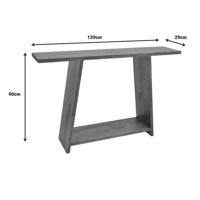 Κονσόλα Edgar  φυσικό ξύλο πεύκου 30mm καρυδί 139x29x90εκ