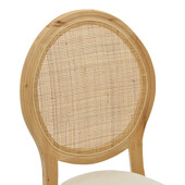 Καρέκλα Canco  φυσικό rubberwood-φυσικό rattan 50x55x98εκ