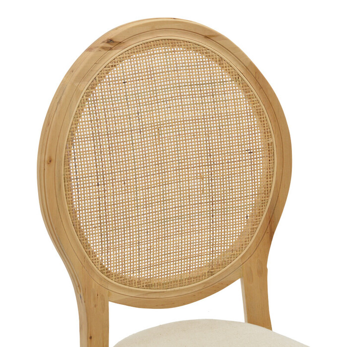 Καρέκλα Canco  φυσικό rubberwood-φυσικό rattan 50x55x98εκ