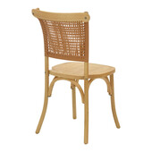 Καρέκλα Karley  φυσικό ξύλο οξιάς-έδρα φυσικό rattan 48x52x89εκ