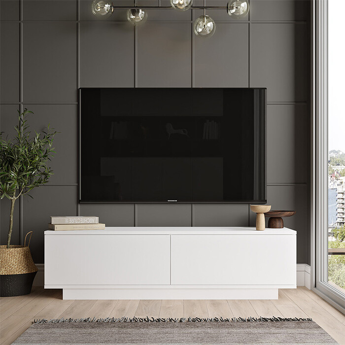 Έπιπλο τηλεόρασης Zoeva  λευκό 140x.35x38.2εκ