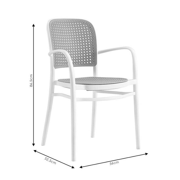 Πολυθρόνα Juniper  με UV protection PP μπεζ- λευκό 56x52.5x86.5εκ.