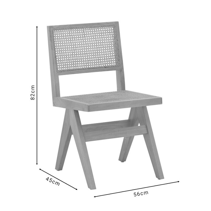 Καρέκλα Winslow  φυσικό rubberwood 45x56x82εκ