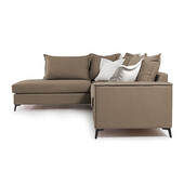 Γωνιακός καναπές δεξιά γωνία Romantic  ύφασμα mocha-cream 290x235x95εκ