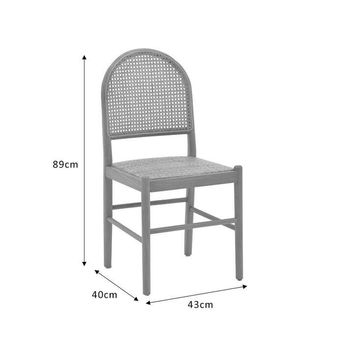 Καρέκλα Alessia  ξύλο οξιάς-rattan φυσικό 43x40x89εκ