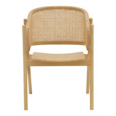 Πολυθρόνα Wenzy  φυσικό Rattan - μασίφ ξύλο toon 58x58x82εκ