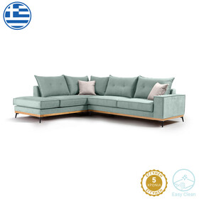 Γωνιακός καναπές δεξιά γωνία Luxury II  ύφασμα ciel-cream 290x235x95εκ