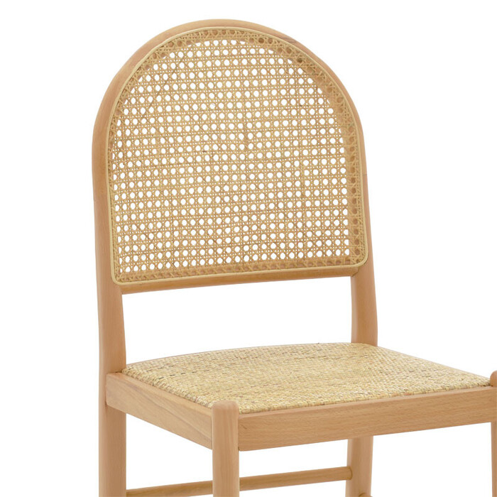 Καρέκλα Alessia  ξύλο οξιάς-rattan φυσικό 43x40x89εκ