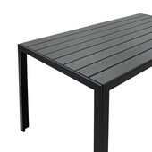 Τραπέζι Nares  αλουμίνιο μαύρο-plywood ανθρακί 140x80x72.5εκ