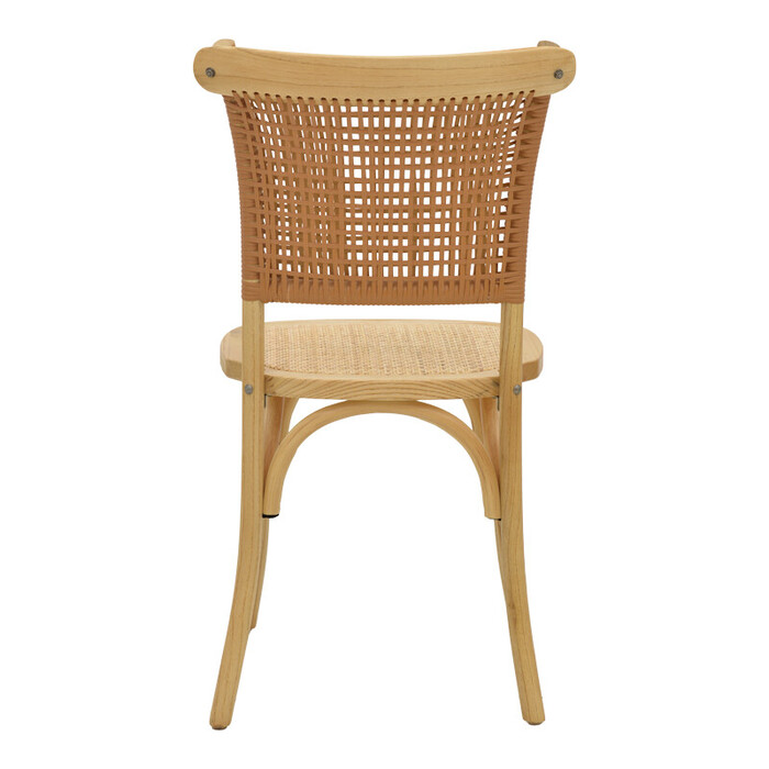 Καρέκλα Karley  φυσικό ξύλο οξιάς-έδρα φυσικό rattan 48x52x89εκ