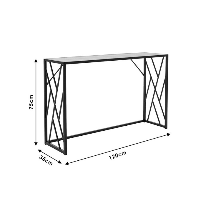 Κονσόλα Ivy  χρώμα καρυδί-μαύρο 120x35x75εκ