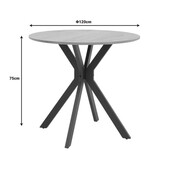 Τραπέζι Xuson  φυσικό mdf-πόδι μαύρο μέταλλο Φ120x75εκ