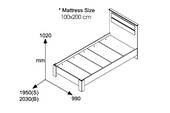 Κρεβάτι μονό OLYMPUS  σε χρώμα wenge 100x200εκ