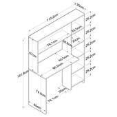 Γραφείο εργασίας-ραφιέρα Janson  λευκό 113x40x142εκ