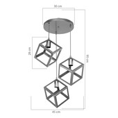 Φωτιστικό οροφής τρίφωτο Deepora  Ε27 χρυσό 30x80x80εκ