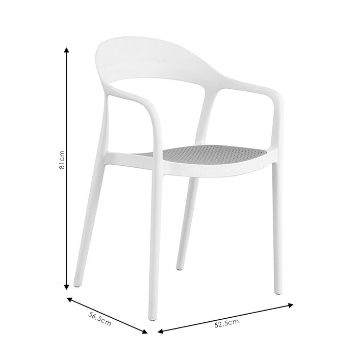 Πολυθρόνα Ember  με UV protection PP μπεζ-μαύρο 52.5x56.5x81εκ.