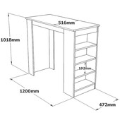 Τραπέζι μπαρ Riff  λευκό-sonoma 120x51.5x101.5εκ