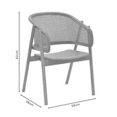 Πολυθρόνα Wenzy  φυσικό Rattan - μασίφ ξύλο toon 58x58x82εκ