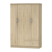Ντουλάπα ρούχων τετράφυλλη Karter  sonoma μελαμίνης 121x48x180εκ