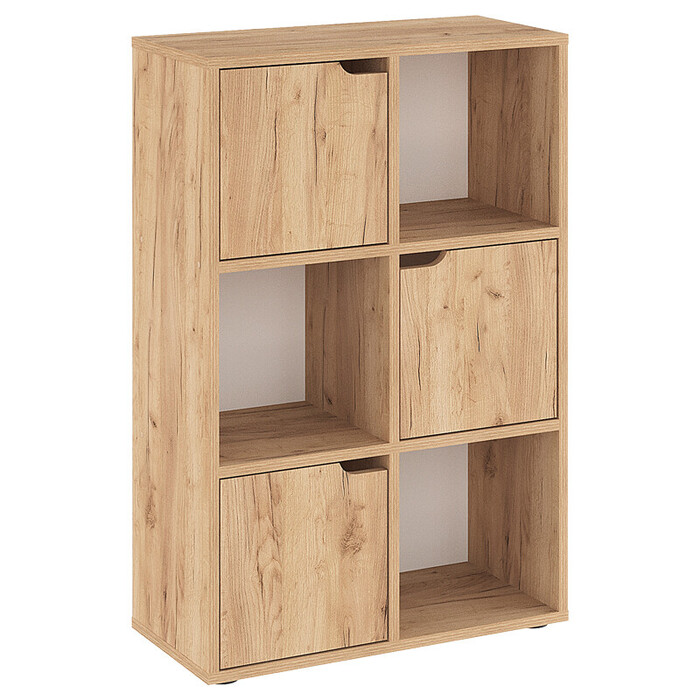 Βιβλιοθήκη Bookel  μελαμίνης σε oak απόχρωση 59.5x27.5x89εκ