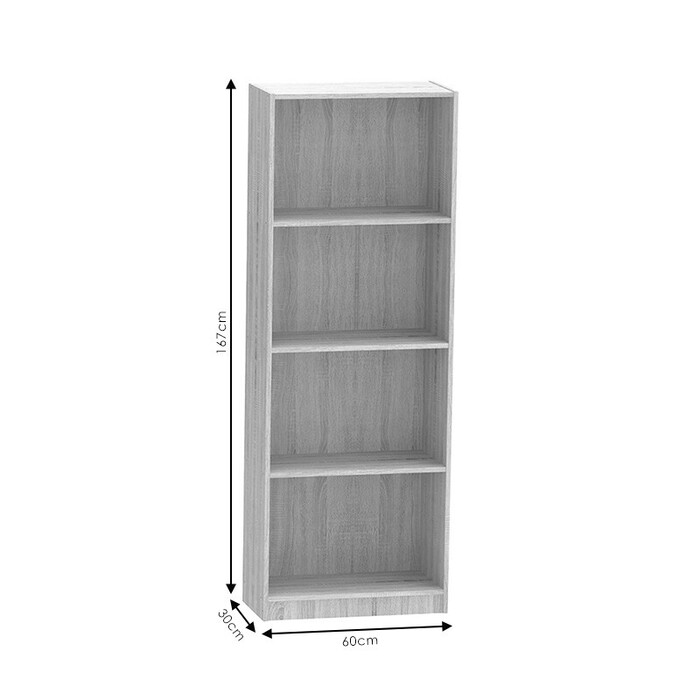 Βιβλιοθήκη Presley  σε ανθρακί-wenge απόχρωση 60x30x167εκ