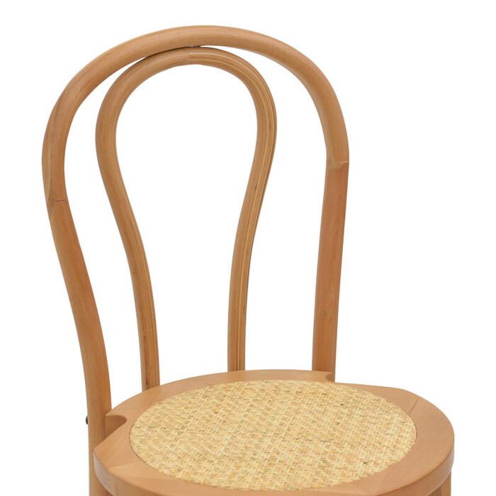 Σκαμπό μπαρ Thonet  φυσικό ξύλο οξιάς-έδρα φυσικό rattan 41x50x105εκ