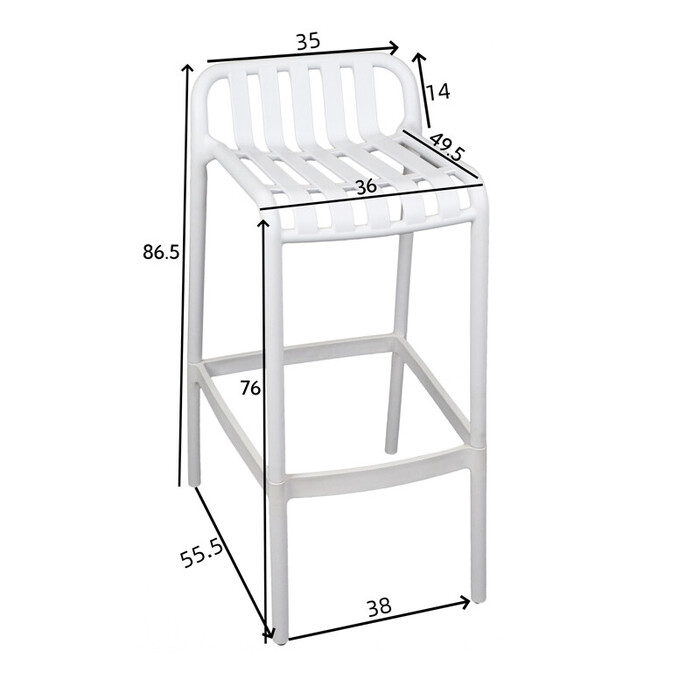 Σκαμπό μπαρ Zoi  pp σε απόχρωση cappucino 56x36x87εκ