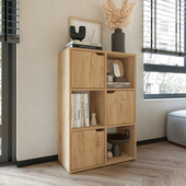 Βιβλιοθήκη Bookel  μελαμίνης σε oak απόχρωση 59.5x27.5x89εκ