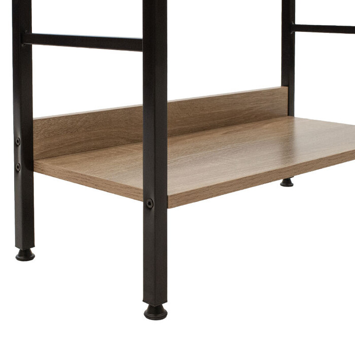 Βιβλιοθήκη- Ραφιέρα Ramon  φυσικό-μαύρο 60x28x125,5εκ