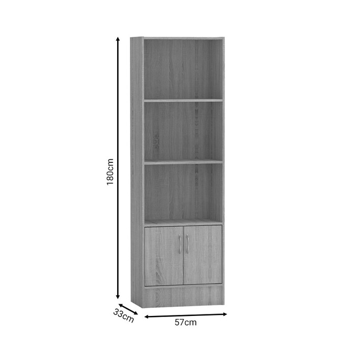 Βιβλιοθήκη Negan  sonoma μελαμίνης 57x33x180εκ