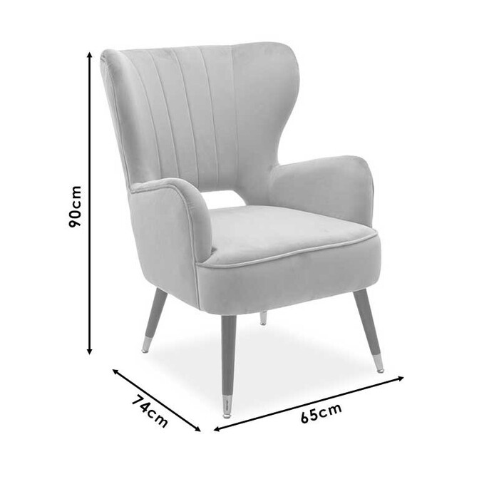 Πολυθρόνα - μπερζέρα Lark  βελούδο σάπιο μήλο 65x74x90εκ