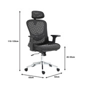 Καρέκλα γραφείου εργασίας Mergi  μαύρο mesh 62x63x120εκ