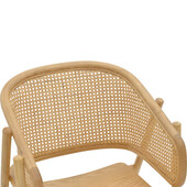 Πολυθρόνα Wenzy  φυσικό Rattan - μασίφ ξύλο toon 58x58x82εκ