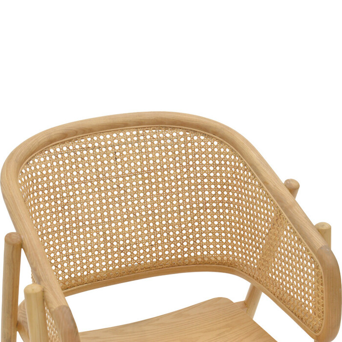 Πολυθρόνα Wenzy  φυσικό Rattan - μασίφ ξύλο toon 58x58x82εκ