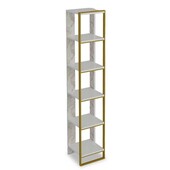 Βιβλιοθήκη Marble  χρώμα λευκό μαρμάρου-χρυσό 32x31,5x178,5εκ
