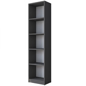 Γραφείο με βιβλιοθήκη Goldie  ανθρακί-φυσικό 160x45x161.8εκ