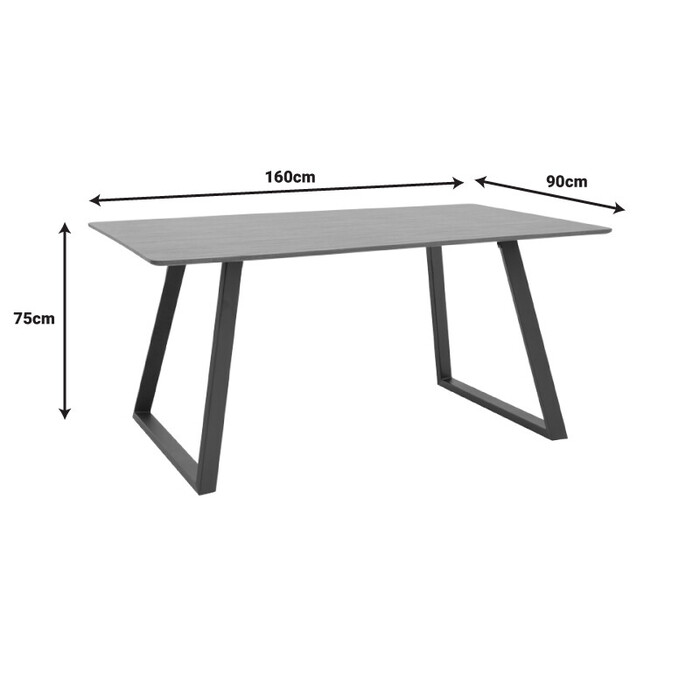 Τραπέζι Winor  καρυδί mdf-πόδι μαύρο μεταλλικό 160x90x75εκ