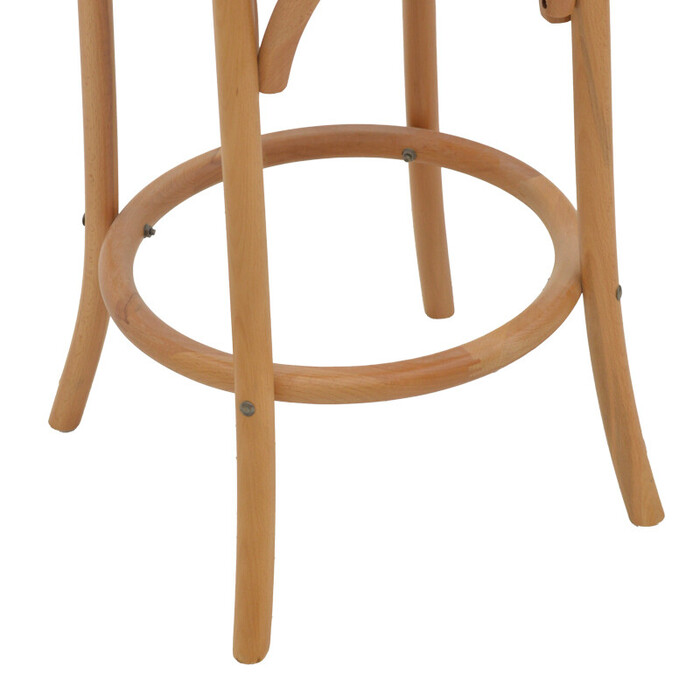 Σκαμπό μπαρ Thonet  φυσικό ξύλο οξιάς-έδρα φυσικό rattan 41x50x105εκ