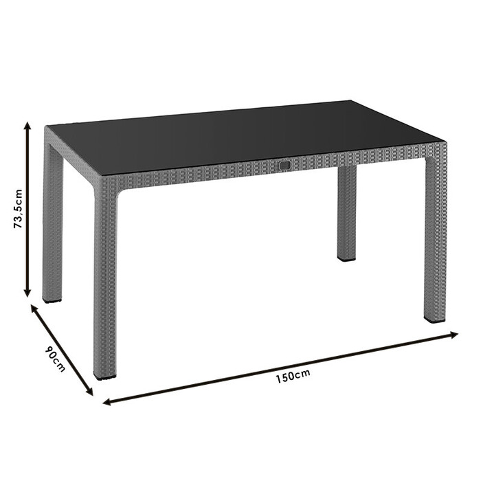 Τραπέζι Explore  με UV protection PP καφέ 150x90x73.5εκ