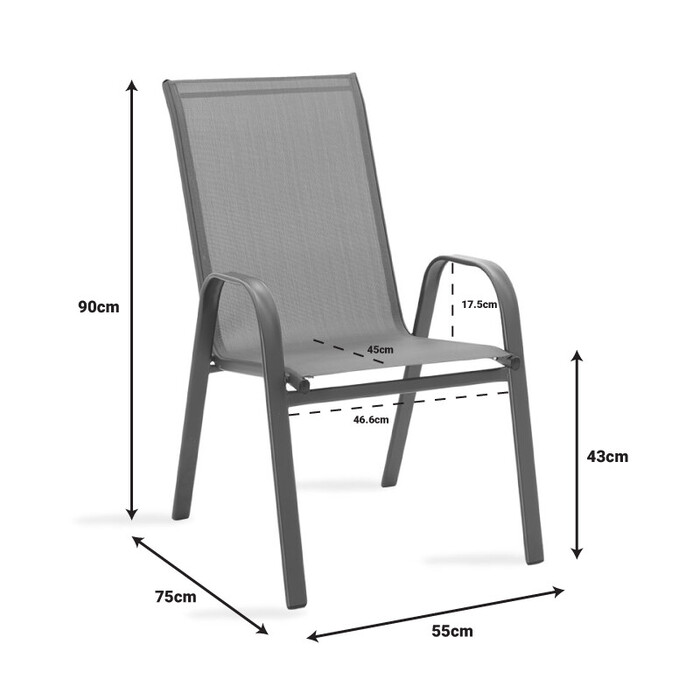 Τραπεζαρία Watson-Calan σετ 3τεμ  μέταλλο-textilene καφέ 60x60x70εκ