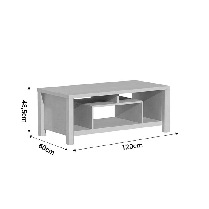 Τραπέζι σαλονιού Tracy  λευκό-γκρι 120x60x48.5εκ