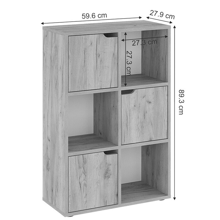 Βιβλιοθήκη Bookel  μελαμίνης σε oak απόχρωση 59.5x27.5x89εκ