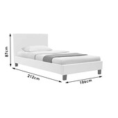 Κρεβάτι Nevil  100x200 PU χρώμα λευκό ματ