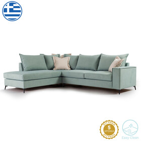 Γωνιακός καναπές δεξιά γωνία Romantic  ύφασμα Ciel-Cream 290x235x95εκ