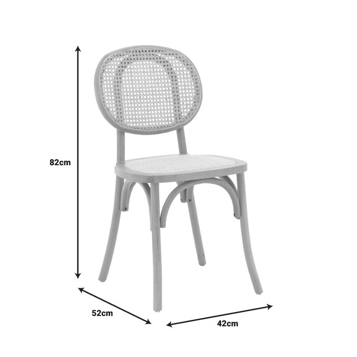 Καρέκλα στοιβαζόμενη Zoel  ξύλο οξιάς και rattan σε φυσική απόχρωση 45x52x82εκ